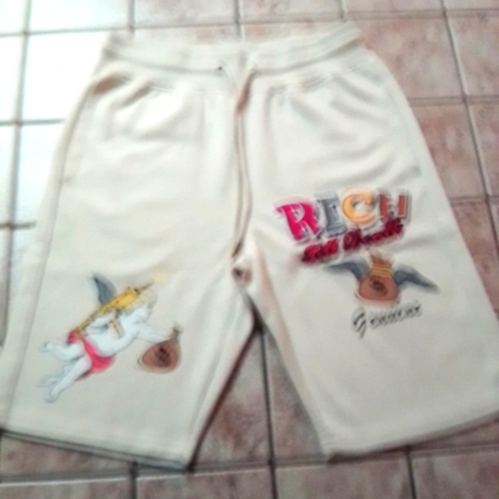 #0424 Mens Authentic Garments "Rich Til Death" Shorts Size Medium